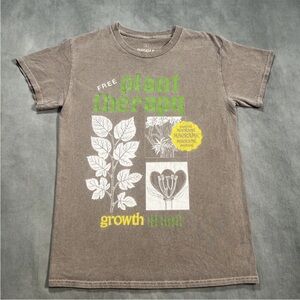 Light Brown Screen print Plant Tee Shirt Women’s Size Small